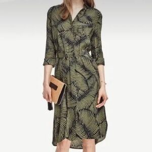 Ann Taylor Green Palm Dress